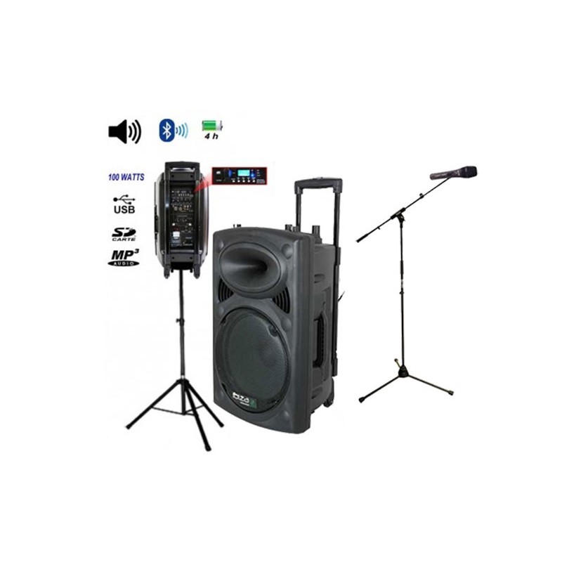 location Enceinte sono complète 450 w - HF - USB - pieds vannes